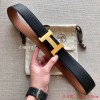 Hermes dark blue / brown reversible belt