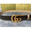 Gucci black 2cm leather reversable