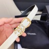 Chanel white CC belt 3cm