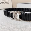 Chanel CC Silver Crystal lambskin belt