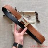 Hermes dark blue / brown reversible belt