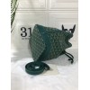 Goyard bucket green leather bag