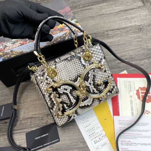 D&G Girls Barocco Tote snake skin effect