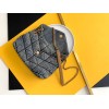 YSL LOULOU PUFFER Denim Leather Gold Harware Toy