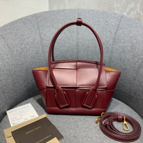 Bottega Veneta Arco Mini Red Leather Tote Bag