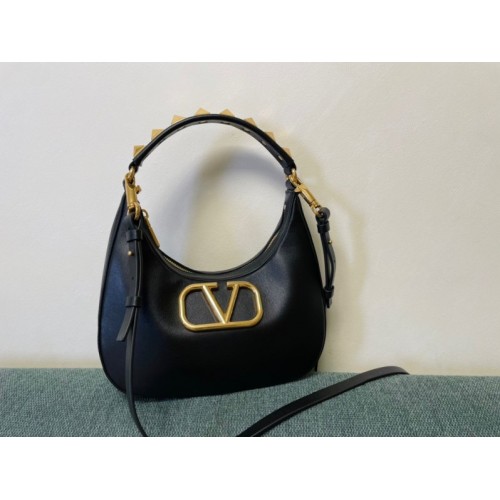 Valentino Garavani Black VLogo Hobo Bag