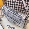 Fendi Silver PVC Transparent Sequin Mini Baguette Bag