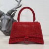 Balenciaga Hourglass S Rhinestone Red Bag