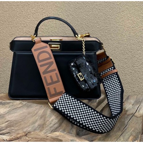 Fendi Peekaboo ISeeU Medium Black East-West Tote Bag