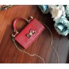 D&G calfskin crystal DG logo patch red handbag