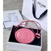 Celine Oval Cuir Triomphe pink calfskin bag