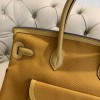 Hermes Birkin 35 Cargo Swift Yellow Marine Silver Hardware Bag