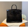 Hermes birkin black crocodile 25cm