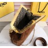 Fendi first brown medium suede bag