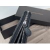 Bottega Veneta woven black leather long wallet
