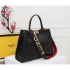 Fendi Gold Black Peekaboo X-lite Tote Bag