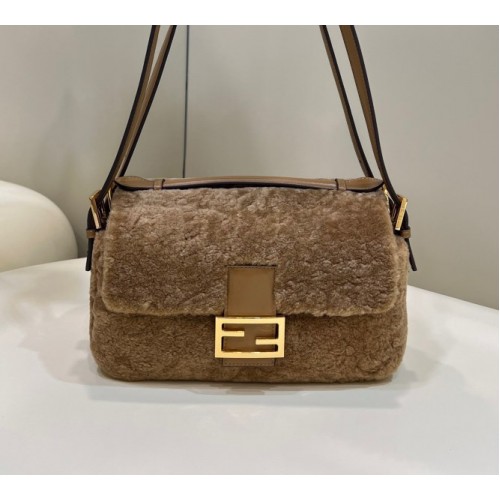 Baguette Multi Brown Sheepskin Bag