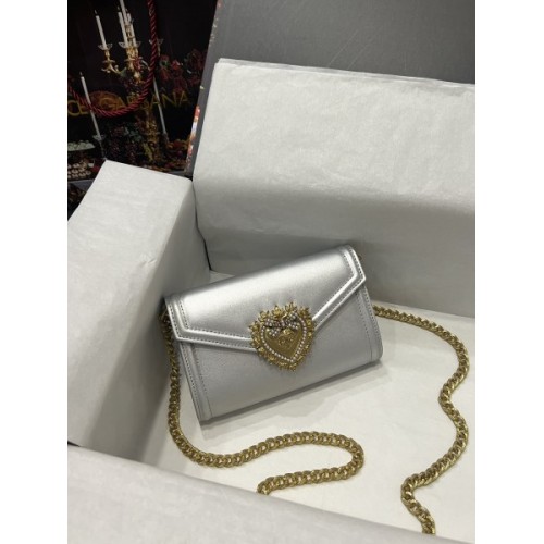 Dolce & Gabbana Silver Sacred Heart Wallet Bag