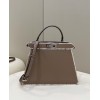 Fendi Peekaboo Grain Leather and Elaphe Brown Bag