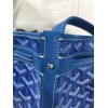 Goyard bucket blue leather bag