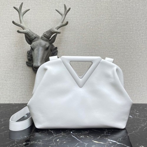 Bottega Veneta top handle bag in white