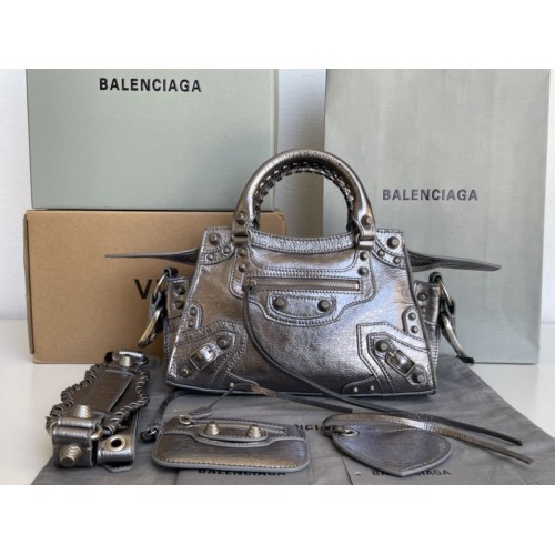 Balenciaga silver cagole XS handle bag