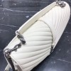 YSL LARGE COLLEGE BAG IN WHITE MATELASSÉ LEATHE SILVER