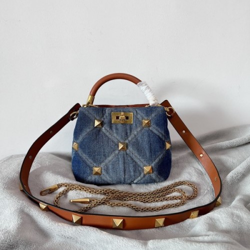 Valentino Garavani Stud handle denim bag