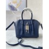 Givenchy Mini Antigona Lock Blue Leather Bag