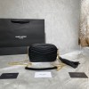 YSL Black Small Quilted Gold Lou Camera Bag