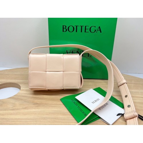 Bottega Veneta Mini Cassette Cream Leather Bag