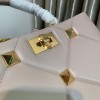 Valentino small Roman Stud Beige Nappa Leather Bag