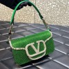 Valentino Garavani small Locò crystal embellished green bag