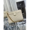 YSL Vitoirie Baby White Leather Clutch