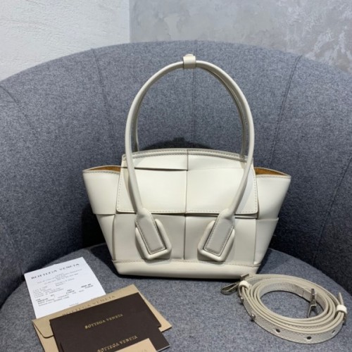 Bottega Veneta Arco Mini White Leather Tote Bag