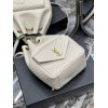 YSL Saint Laurent Joe drawstring quilted white backpack