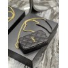 YSL Becky Quilted Double Zip Black Pouch Bag