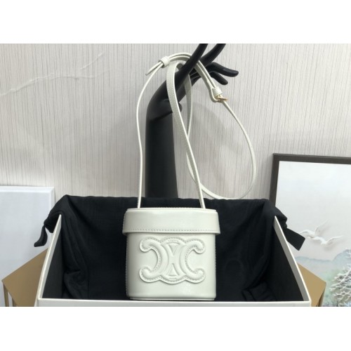 Celine Box Triomphe White Bag