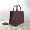 Valentino Leather Vlogo Walk Tote Bag in Red