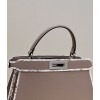 Fendi Peekaboo Grain Leather and Elaphe Brown Bag