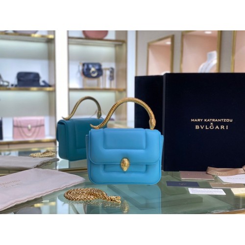 BVLgari Serpenti Forever small blue bag