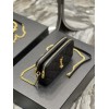 YSL Becky Quilted Double Zip Black Pouch Bag