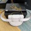 Versace V belt white leather bag