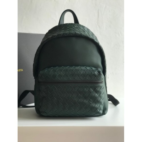 Bottega Veneta green leather backpack