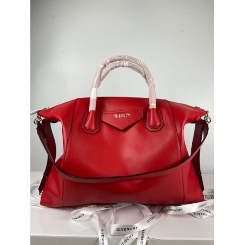 Givency Medium Antigona Soft Bag In Red Leather