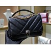 Bvlgari Serpenti Cabochon Leather Shoulder Bag Black