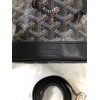 Goyard bucket black leather bag