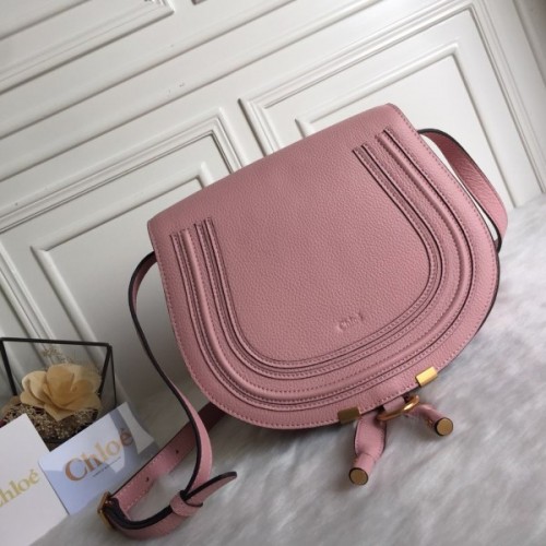 Chloe marcie medium / small pink saddle bag