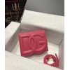 DG calfskin logo pink crossbody bag