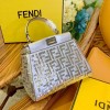 Fendi Silver PVC Transparent Sequin Peekaboo Bag